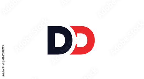Modern double d logo design bold red and navy letters brand identity graphic