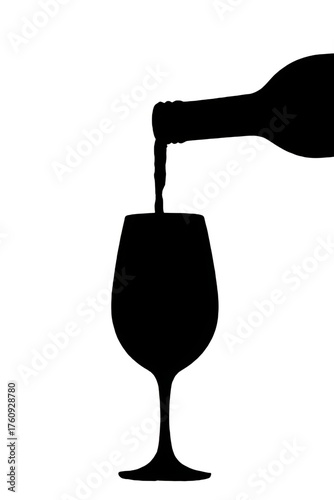 pouring wine into glass silhouette
