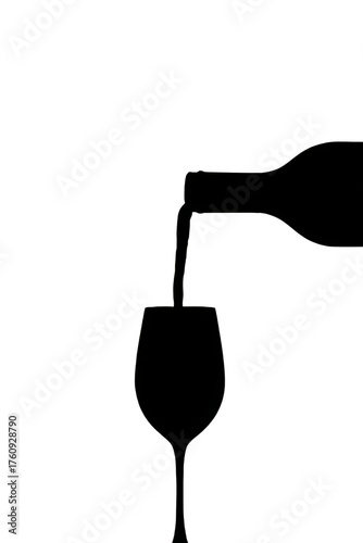 pouring wine into glass silhouette