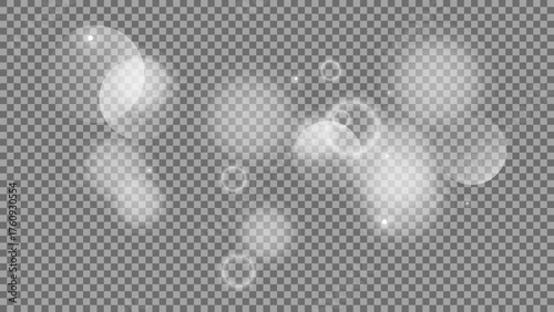 Bokeh circles on transparent background
