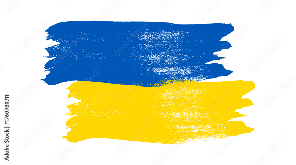 Obraz premium Ukrainian national flag in grunge style