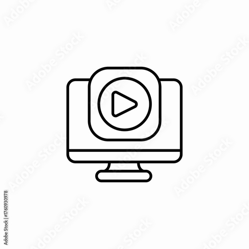 video player desktop icon sign vector