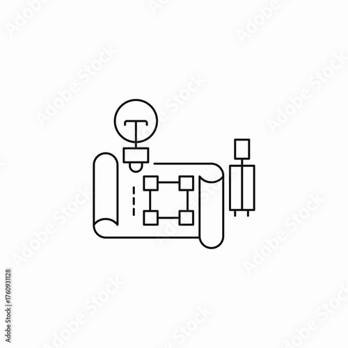 blueprint design plan icon sign vector