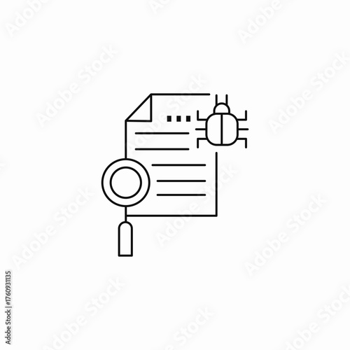 bug fix document icon sign vector