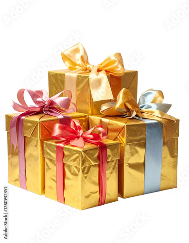 Goldige Geschenke, transparenter Hintergrund, png