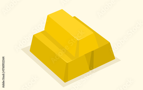Gold bar expensive metal illustration