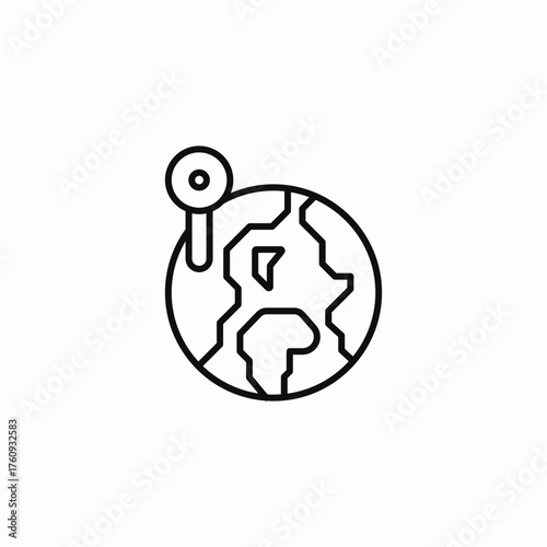 key globe unlock icon sign vector