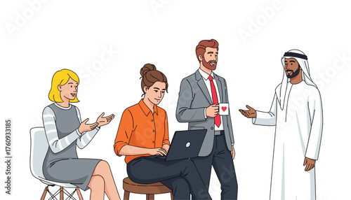 Global Business Meeting: Diverse Team Discussing Strategy and Collaboration 