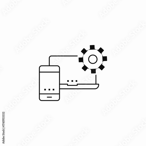 phone laptop settings icon sign vector