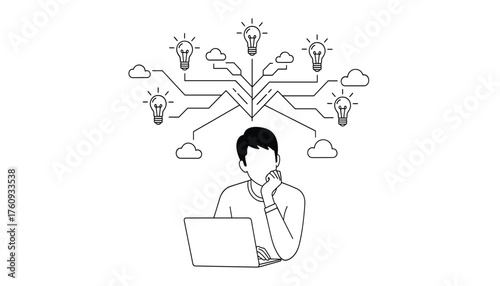 Creative Thinking Process: Generating a Network of Ideas and Lightbulbs from a Single Mind 