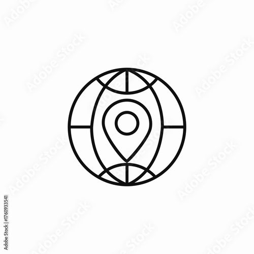 planet location pin icon sign vector