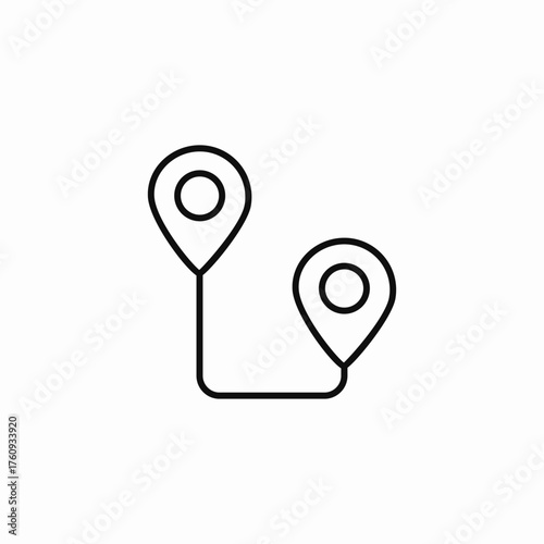 route between locations icon sign vector