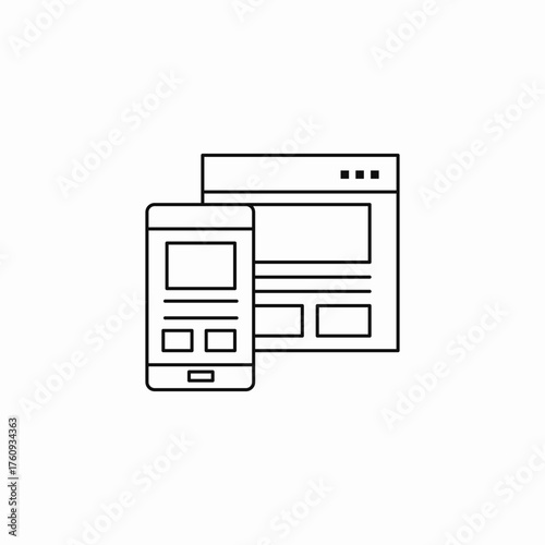 smartphone website design icon sign vector