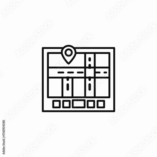 tablet navigation route icon sign vector