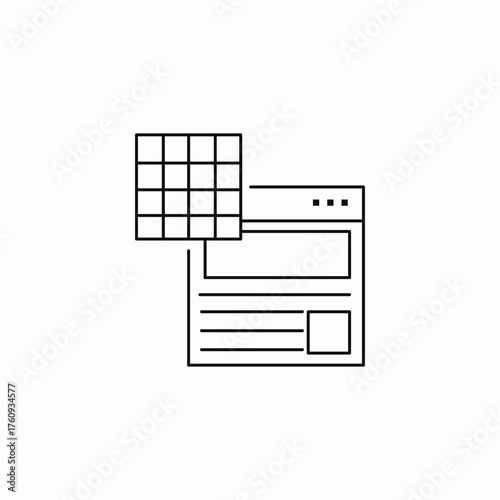 website grid layout icon sign vector