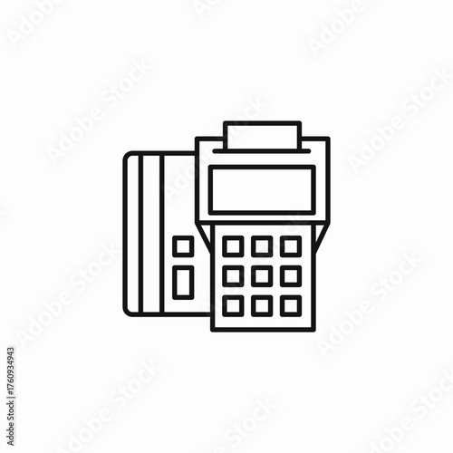 credit card terminal icon sign vector