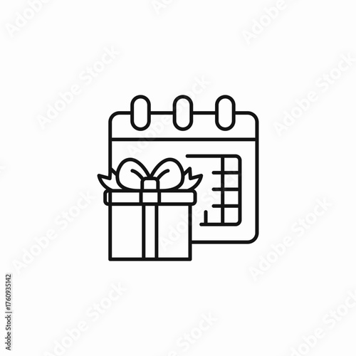 gift and calendar icon sign vector