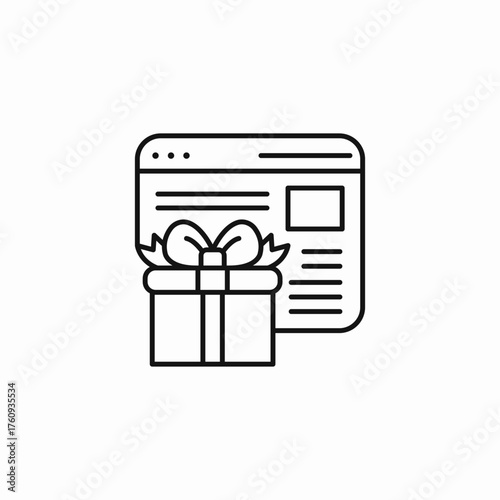online gift advertisement icon sign vector