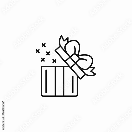 open present box icon sign vector