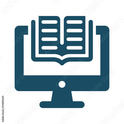 Ebook icon svg cut file. Isolated vector illustration.