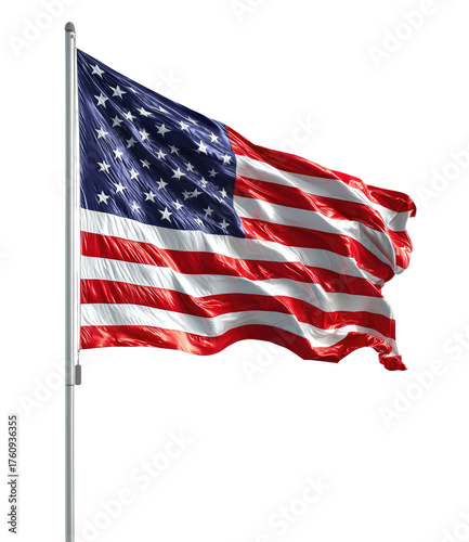 American flag waving on a pole (1)