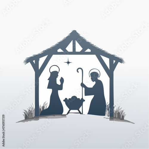 Weihnachtskrippe Silhouette