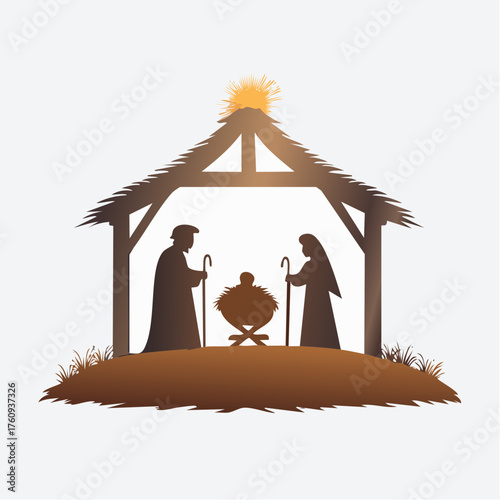 Weihnachtskrippe Silhouette