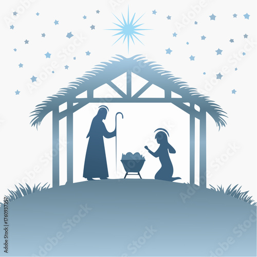 Weihnachtskrippe Silhouette