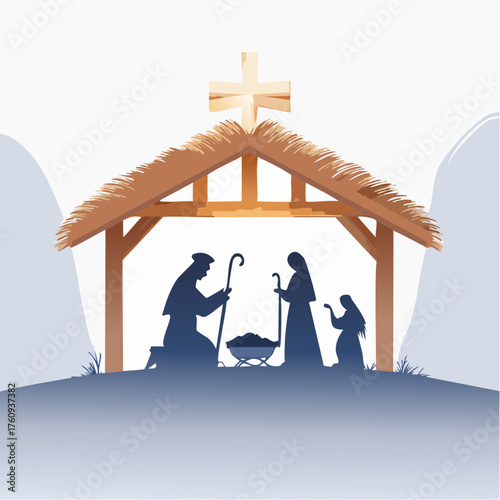 Weihnachtskrippe Silhouette