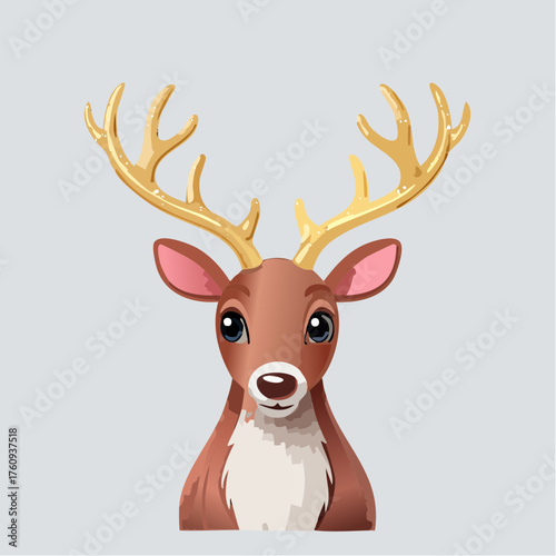 Rentier mit goldenen Hörnern