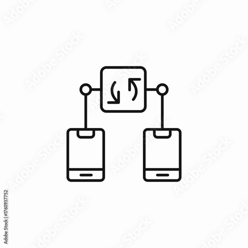 mobile data transfer icon sign vector