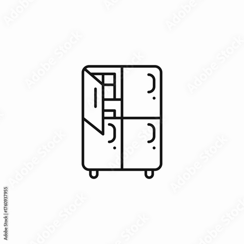 open storage locker icon sign vector