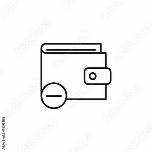 remove wallet money icon sign vector