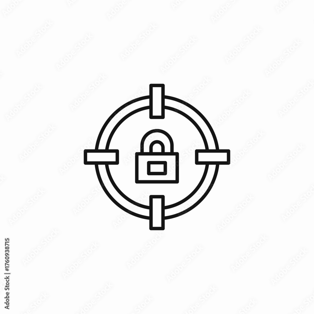 Fototapeta premium security target lock icon sign vector