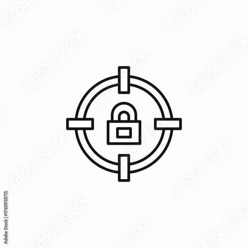 security target lock icon sign vector