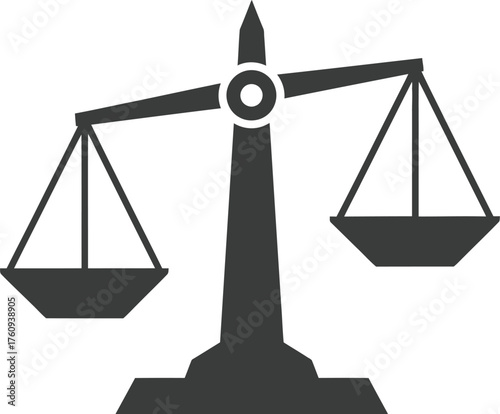 Isolated Grey Justice Scales on Transparent Background