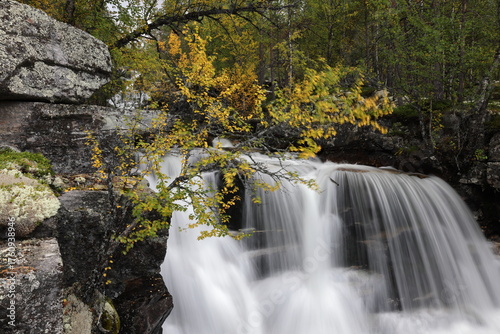 Waterfall on the edge of Rondane National Park Norway