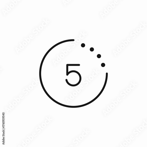 countdown timer five icon sign vector