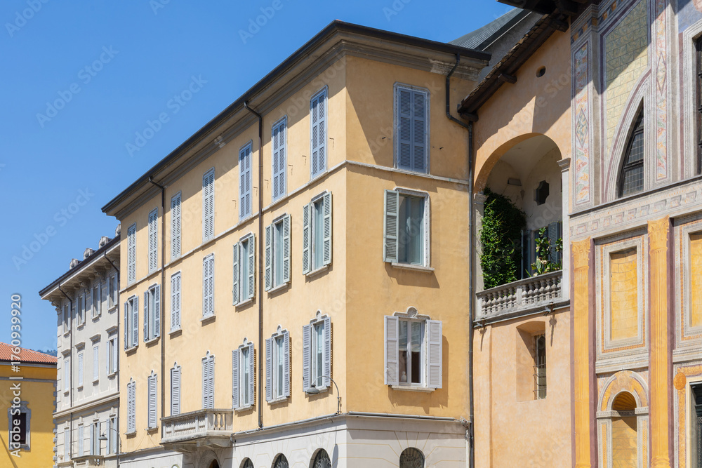 Fototapeta premium old European houses on the main street of the old town