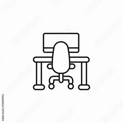 ergonomic chair monitor icon sign vector