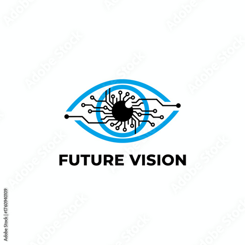 Futuristic Technology Eye Vision Logo Vector