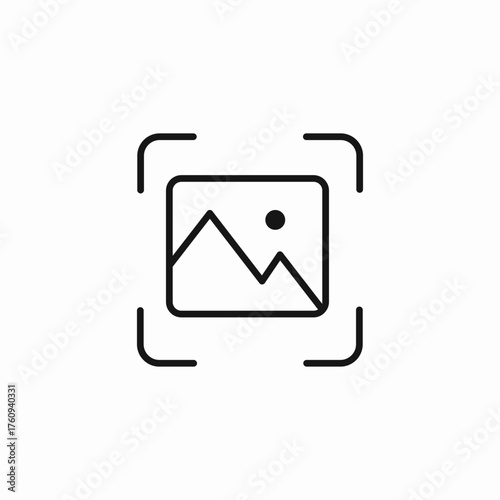 image focus crop icon sign vector
