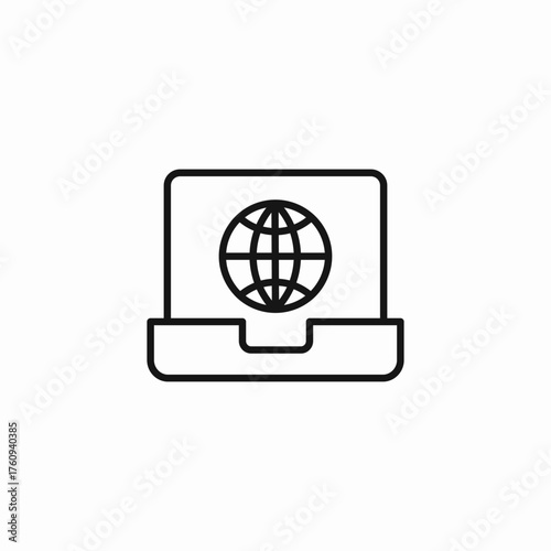 laptop internet connection icon sign vector