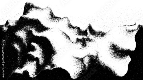 Antique engraving print with silhouettes in black and white. Vintage vector illustration featuring detailed line work in a stipple style.