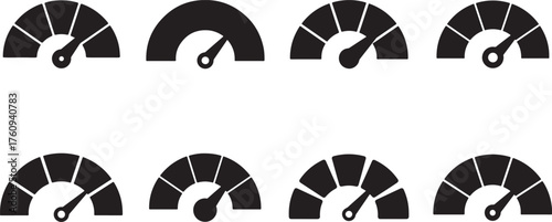 Speedometer vector set icon on white background