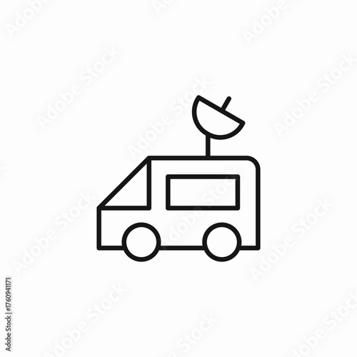 satellite news van icon sign vector