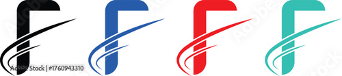 Bold Letter F with Speed Swoosh Graphic, Dynamic Communication and Tech Brand Identity