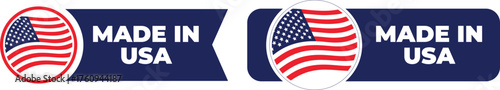 Made in USA Labels with American Flag Graphic | Patriotic Product Badges for Manufacturing, Quality Assurance, and Retail