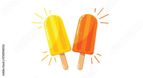 Two delicious frozen fruit ice popsicles are a perfect summer treat for everyone.