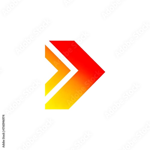 Red yellow gradient arrow